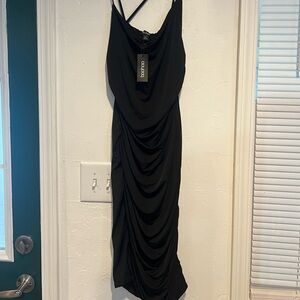 Boohoo Long Black Dress NWT size 12